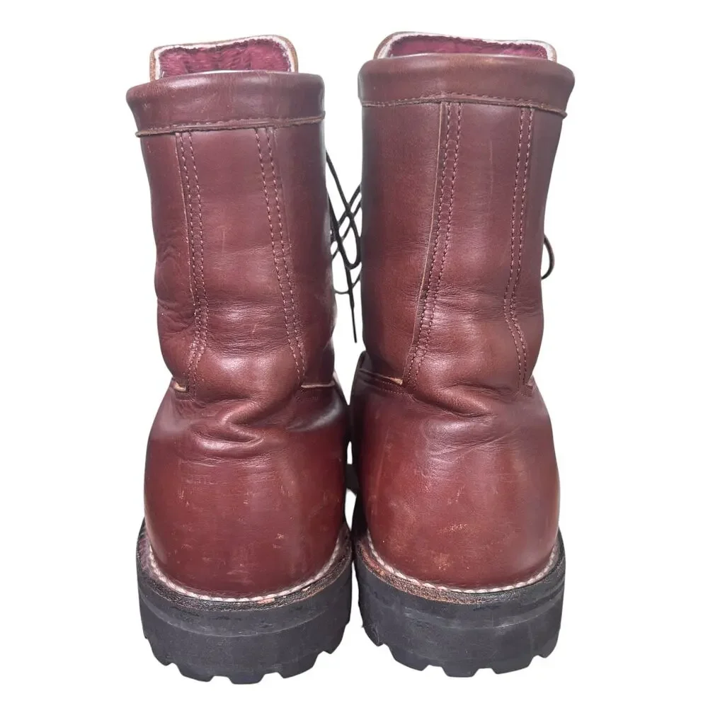 Vintage 1984 Danner 63500 Insulated Brown Leather Logger Boots Men's Size 10